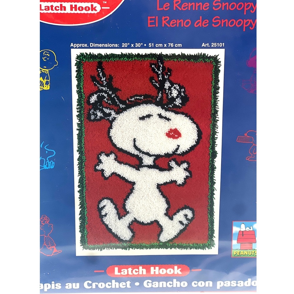 JP Coats Latch Hook 20x30 Reindeer Snoopy